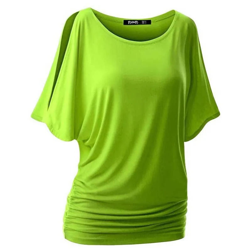 Casual Women Loose Bat Sleeve Short Black/White T-shirt Casual Slim Tops Plus Size