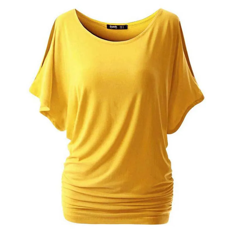 Casual Women Loose Bat Sleeve Short Black/White T-shirt Casual Slim Tops Plus Size