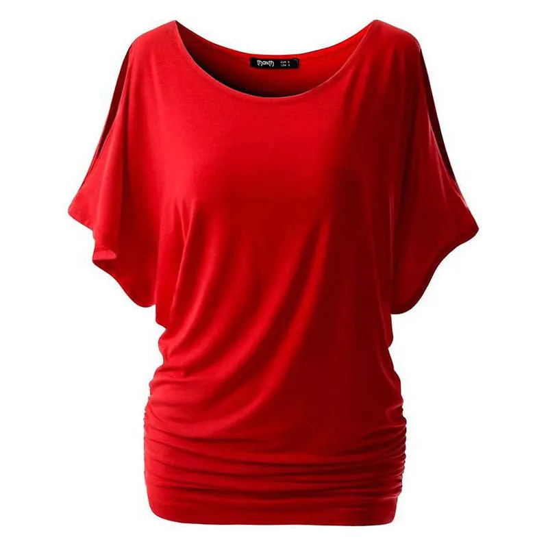 Casual Women Loose Bat Sleeve Short Black/White T-shirt Casual Slim Tops Plus Size
