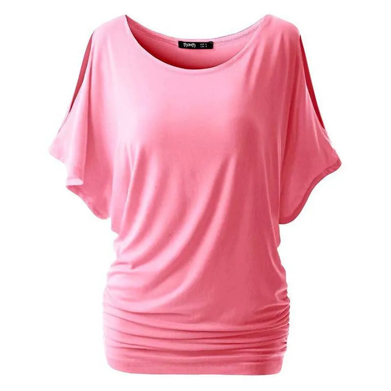 Casual Women Loose Bat Sleeve Short Black/White T-shirt Casual Slim Tops Plus Size