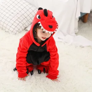 Children's Pajamas Cartoon New Jumpsuit Flannel Dinosaur Animal Play Suit