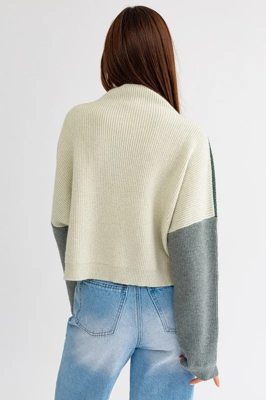COLOR BLOCK OVERSIZED SWEATER