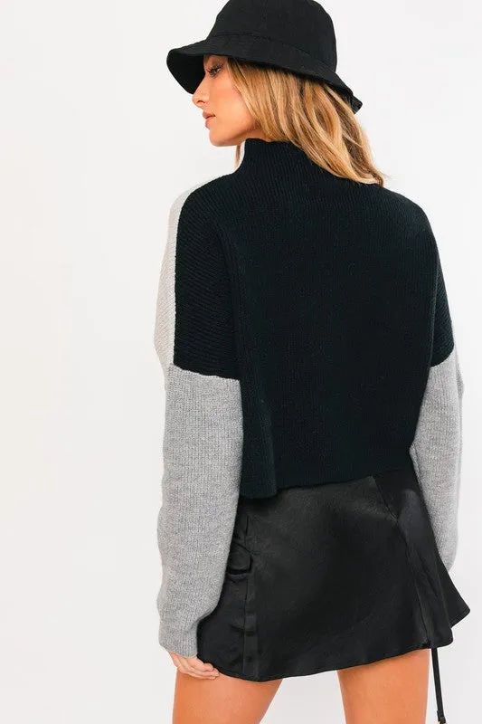 COLOR BLOCK OVERSIZED SWEATER