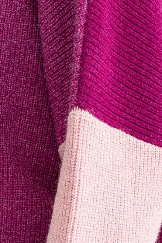 COLOR BLOCK OVERSIZED SWEATER