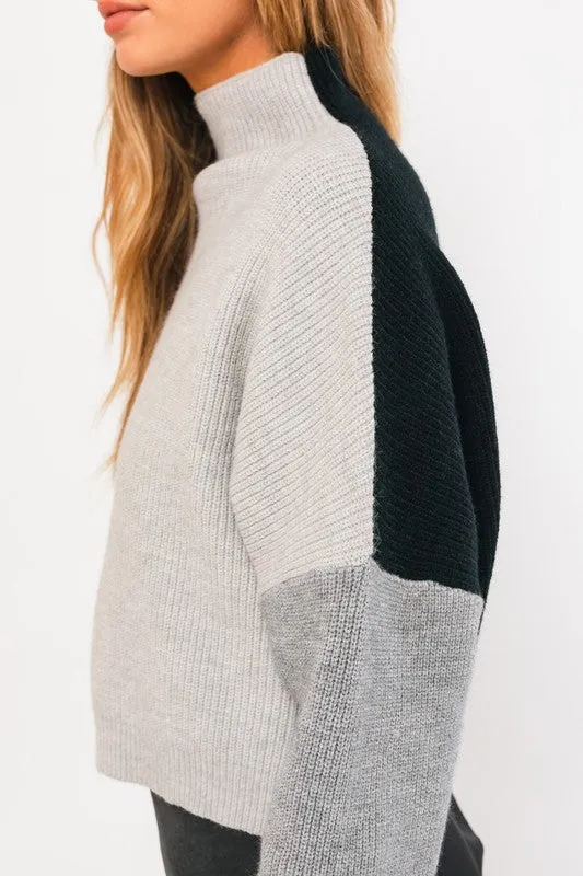 COLOR BLOCK OVERSIZED SWEATER