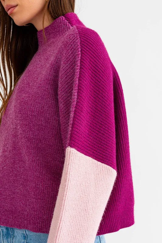 COLOR BLOCK OVERSIZED SWEATER