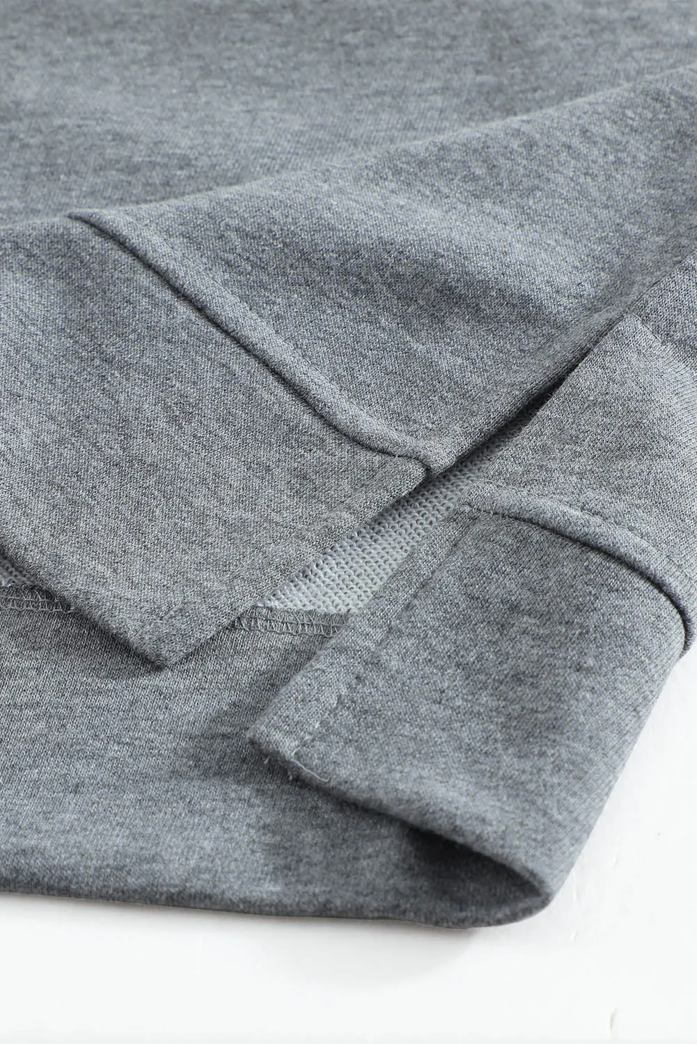 Colorblock Black Contrast Stitching Sweatshirt with Slits