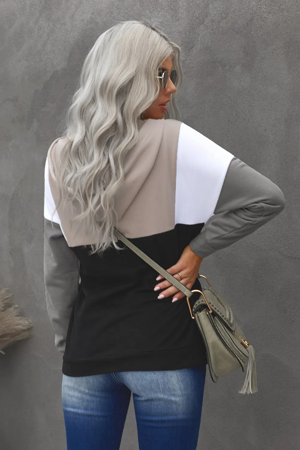 Colorblock Quarter Zip Pullover Hoodie
