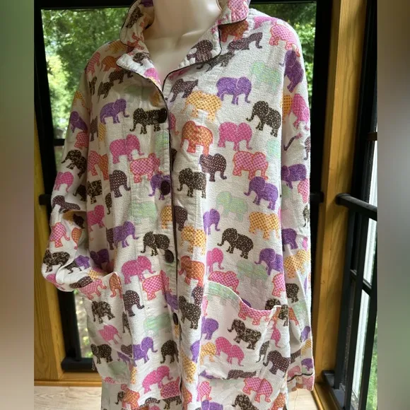 Colorful Elephants Pajama Set ~ M/L