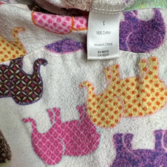 Colorful Elephants Pajama Set ~ M/L