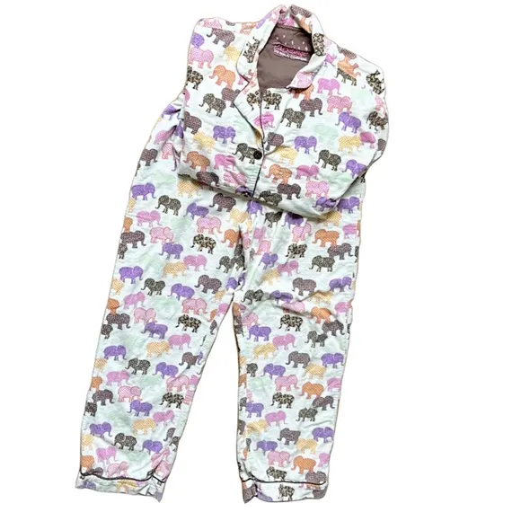 Colorful Elephants Pajama Set ~ M/L