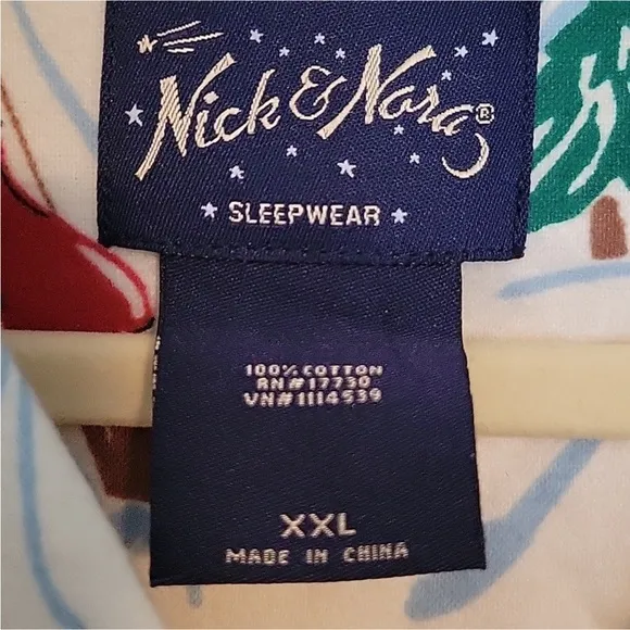 COPY - Nick &amp; Nora Flannel Pajamas Set Ducks Skiing Size XXL NWT