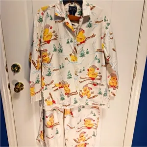COPY - Nick &amp; Nora Flannel Pajamas Set Ducks Skiing Size XXL NWT