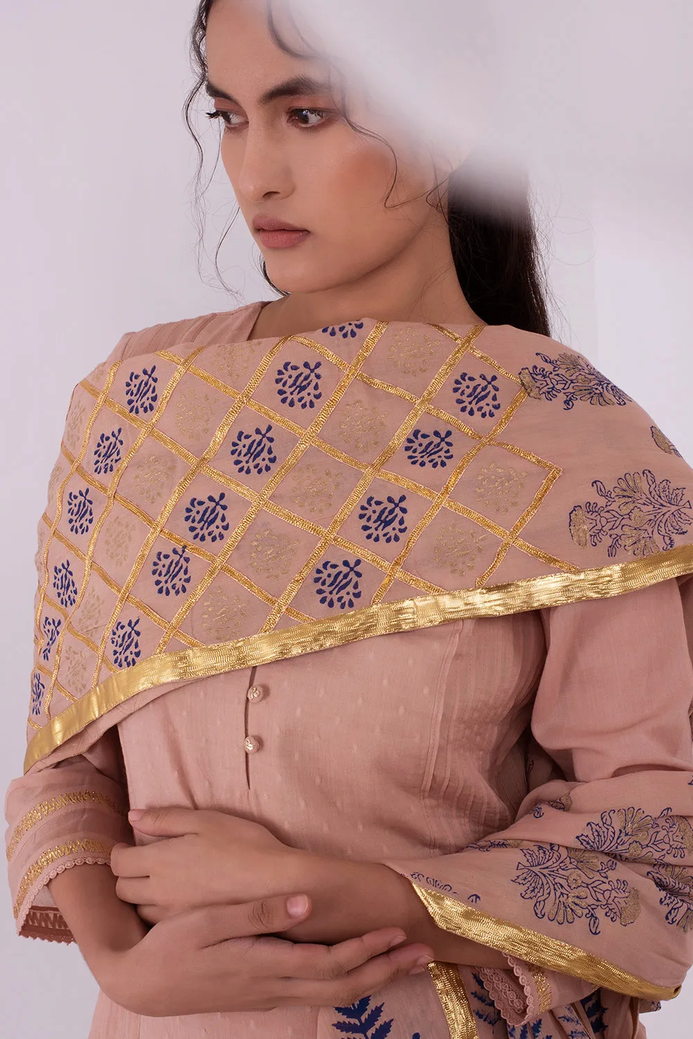 Cream gota pyjama set