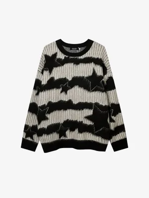 CREATIVE STIPED STAR SWEATER