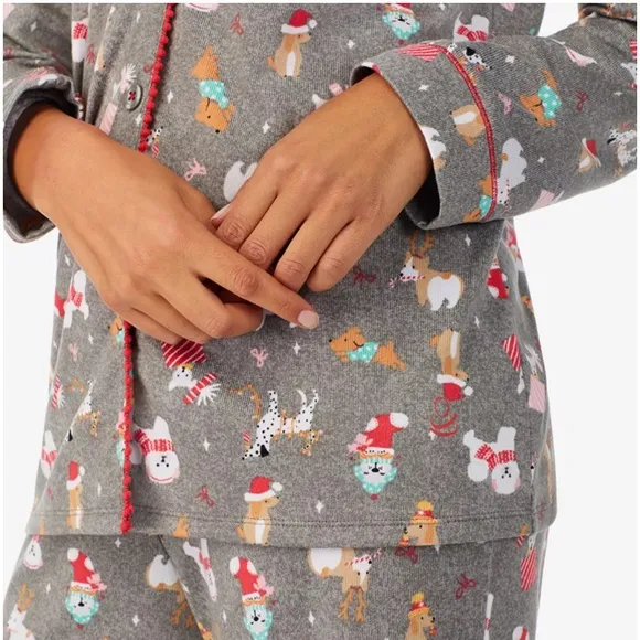 CUDDL DUDSWomen's Ultra-Soft Notch-Collar Festive Pajamas Set
