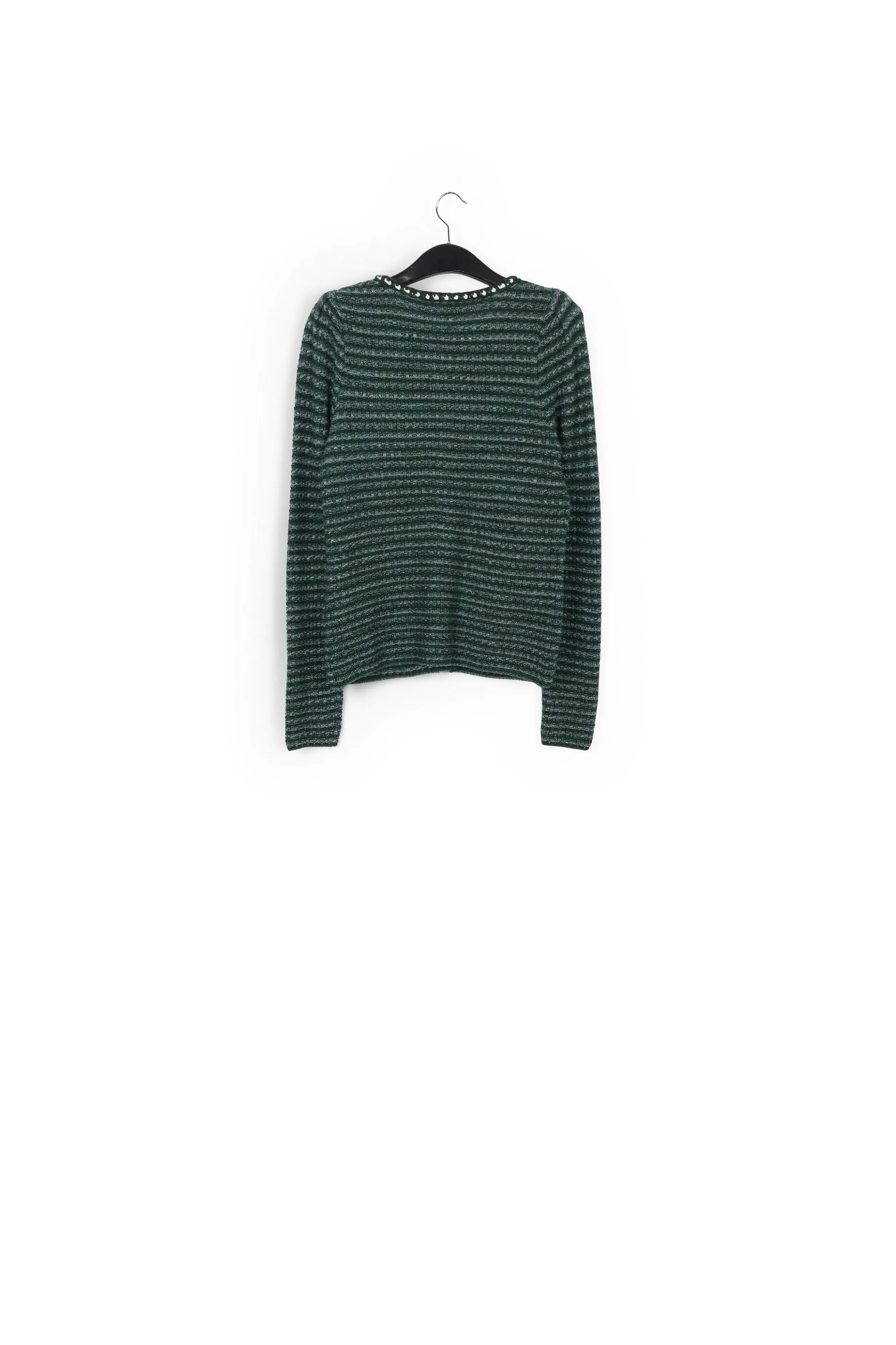 Dark green and light blue tweed cardigan