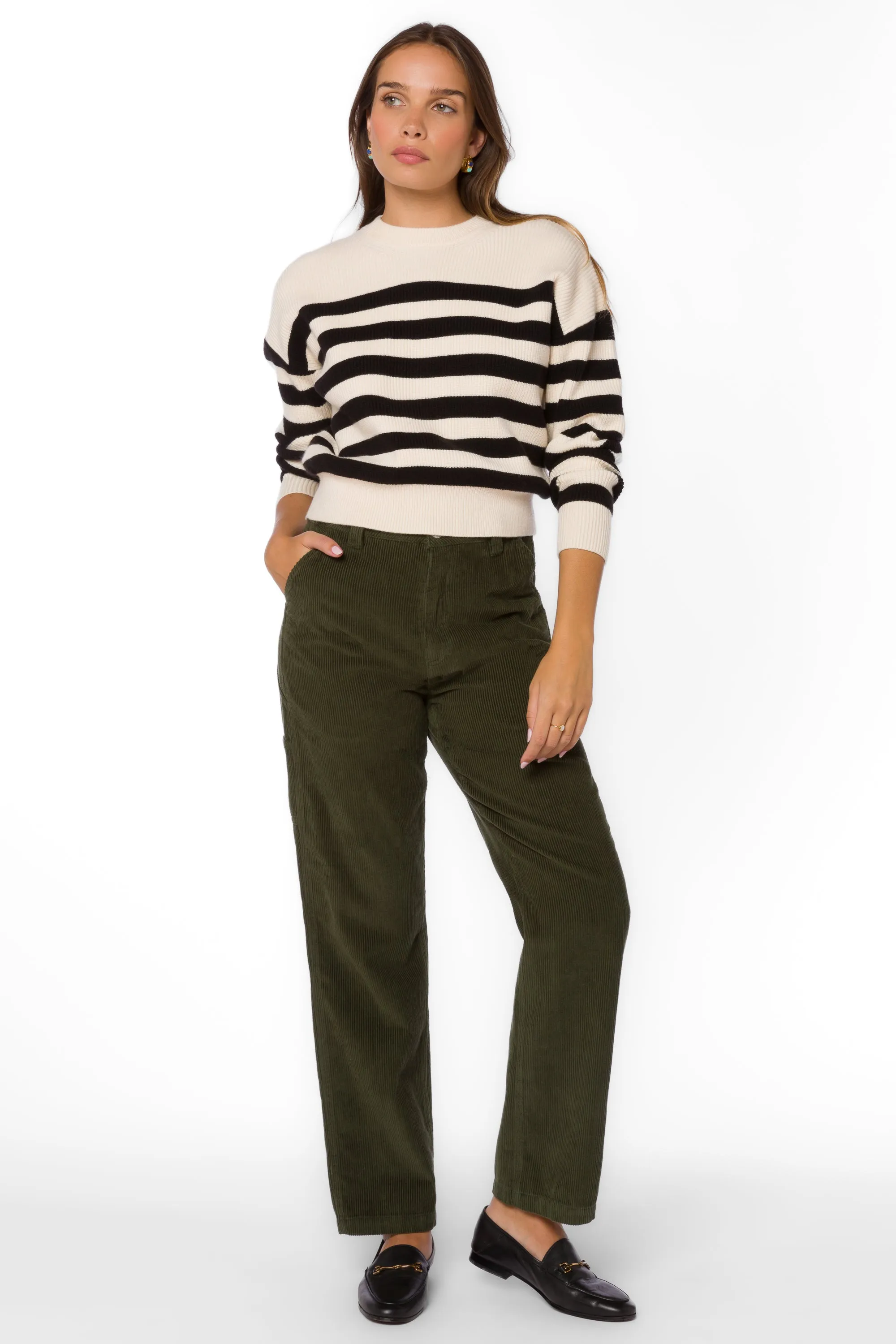 Darrell Ivory Black Stripe Sweater