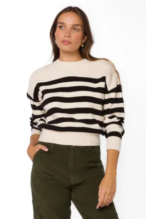 Darrell Ivory Black Stripe Sweater