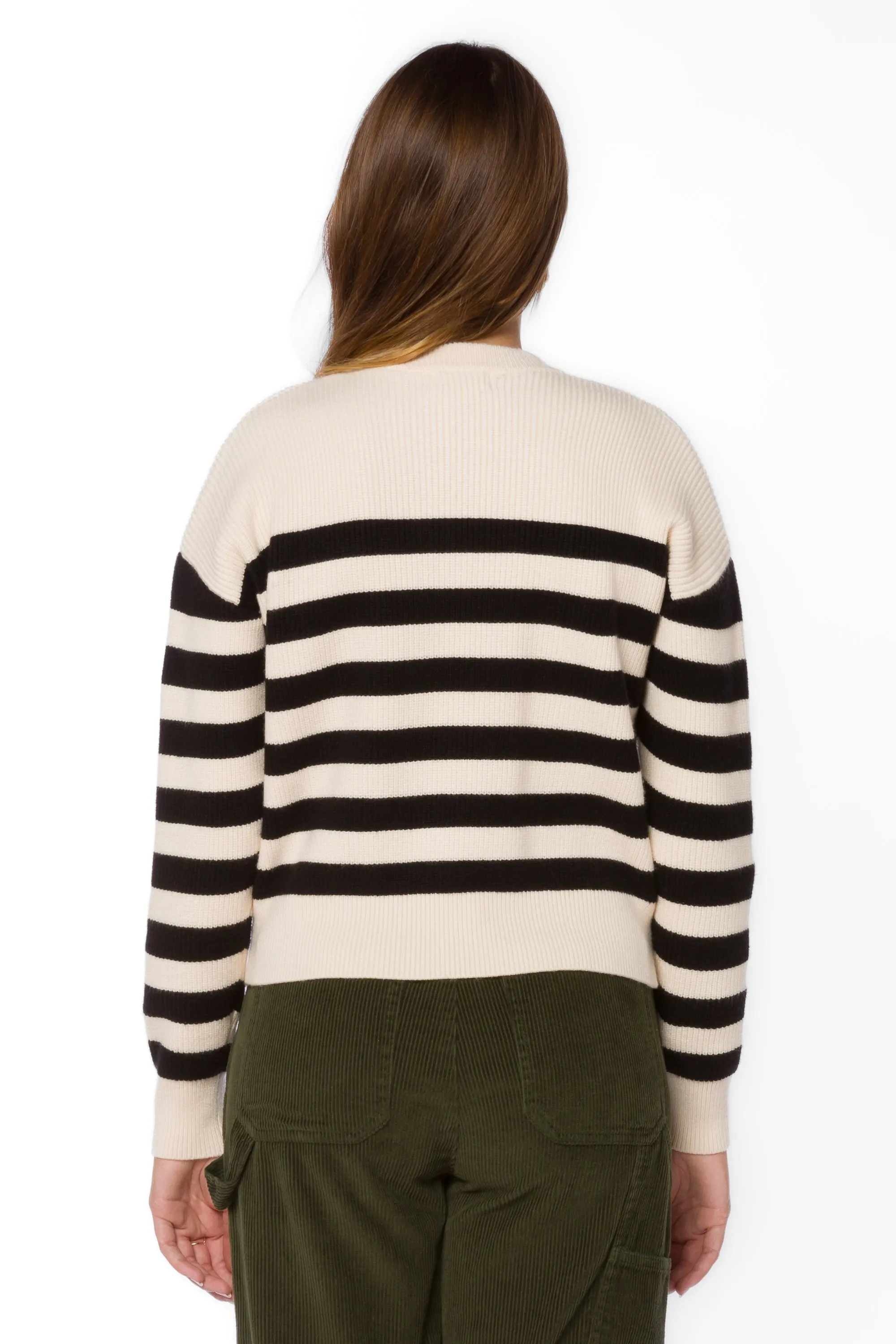 Darrell Ivory Black Stripe Sweater