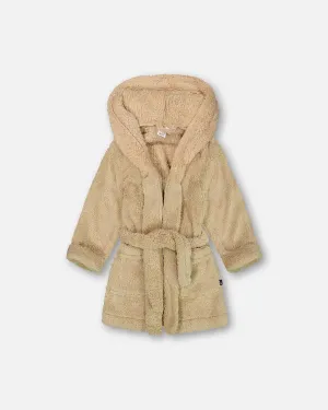 Deux Par Deux Plush Bathrobe - Tan Fox