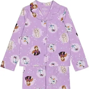 Disney Girls’ Big “Frozen” Button-Front Pajama Set