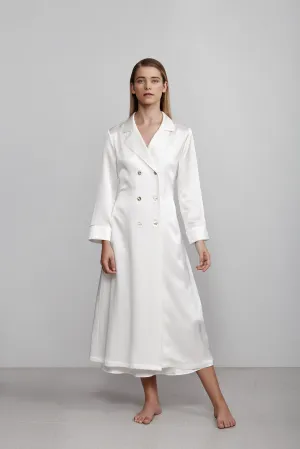double breasted robe, ivory