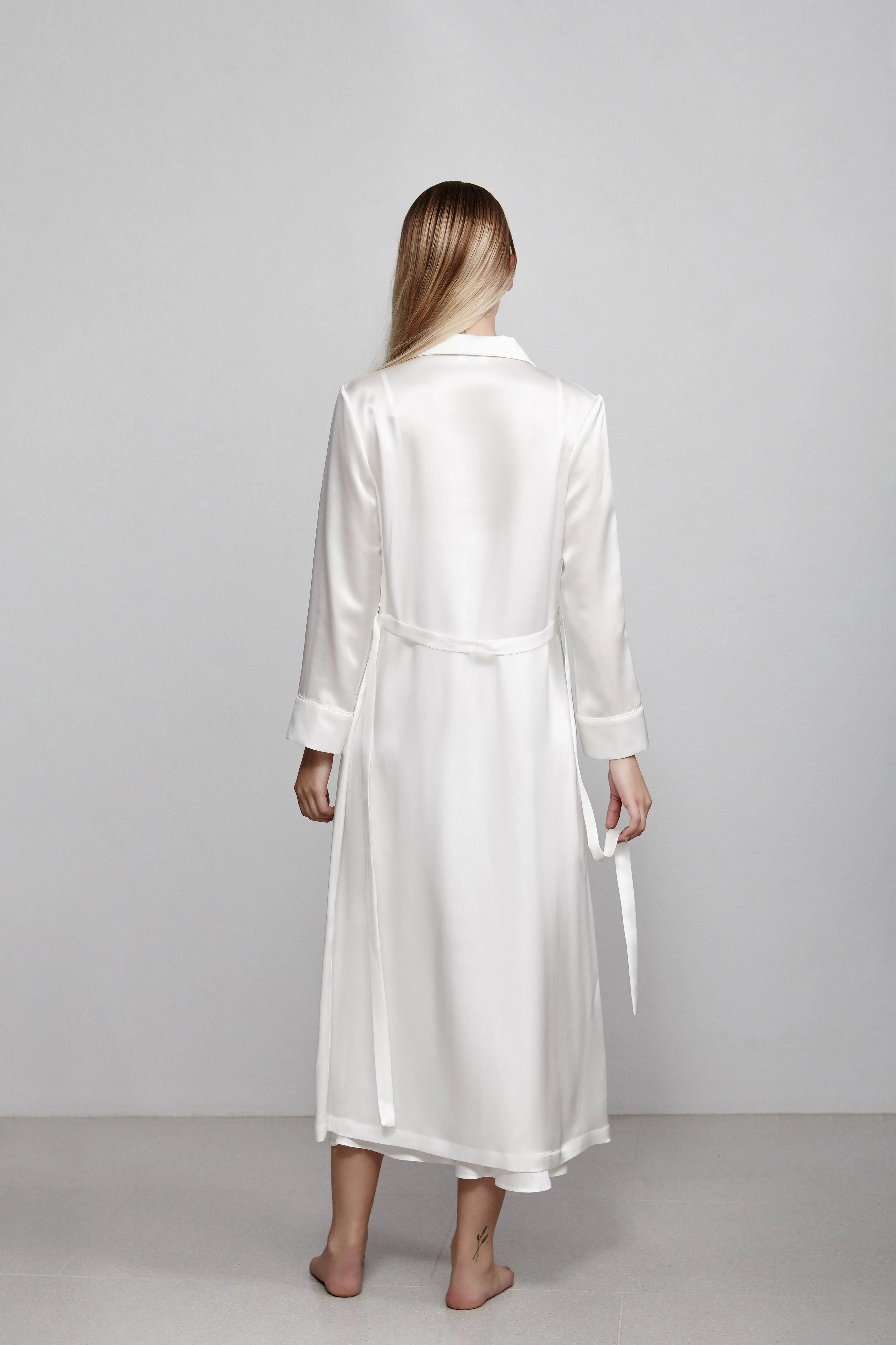 double breasted robe, ivory