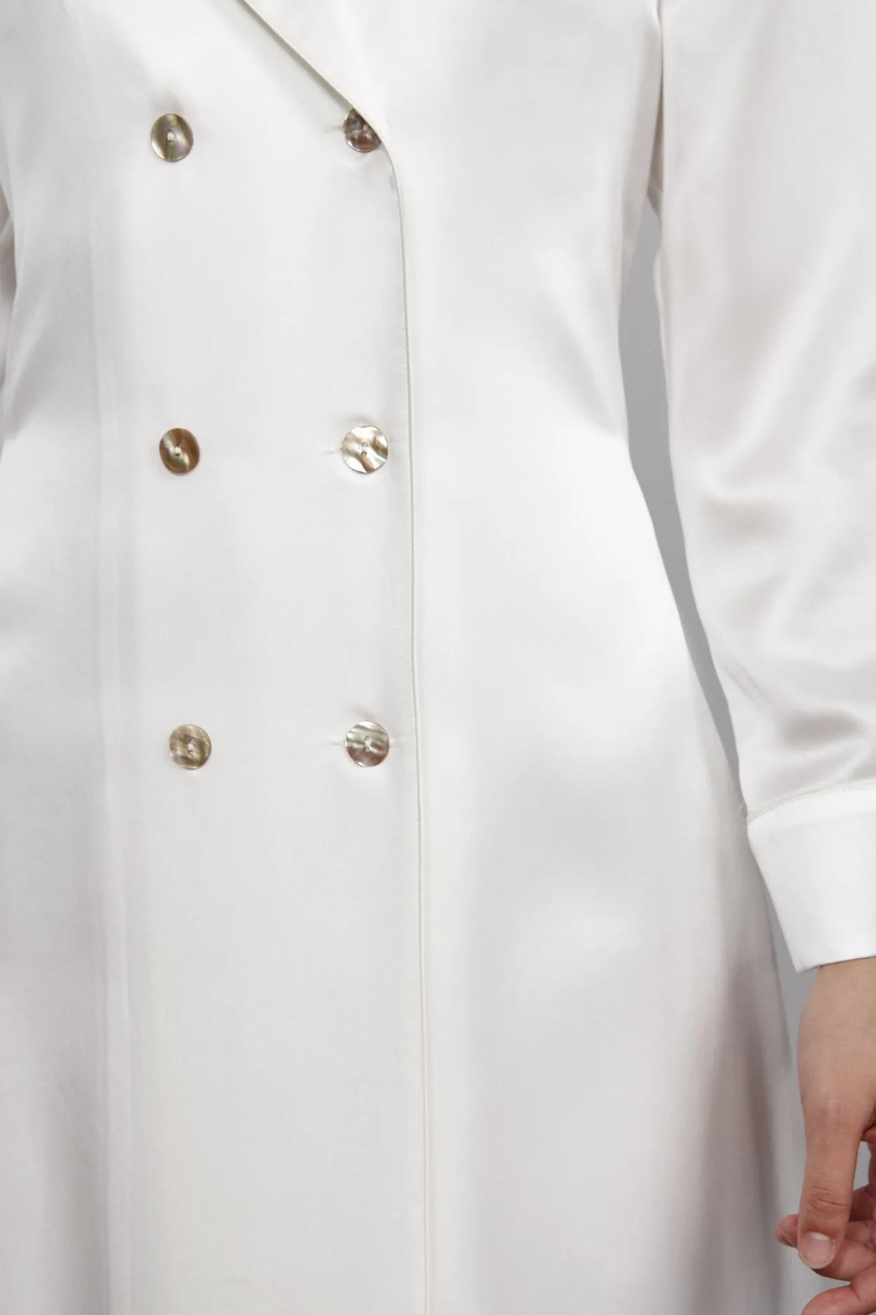 double breasted robe, ivory