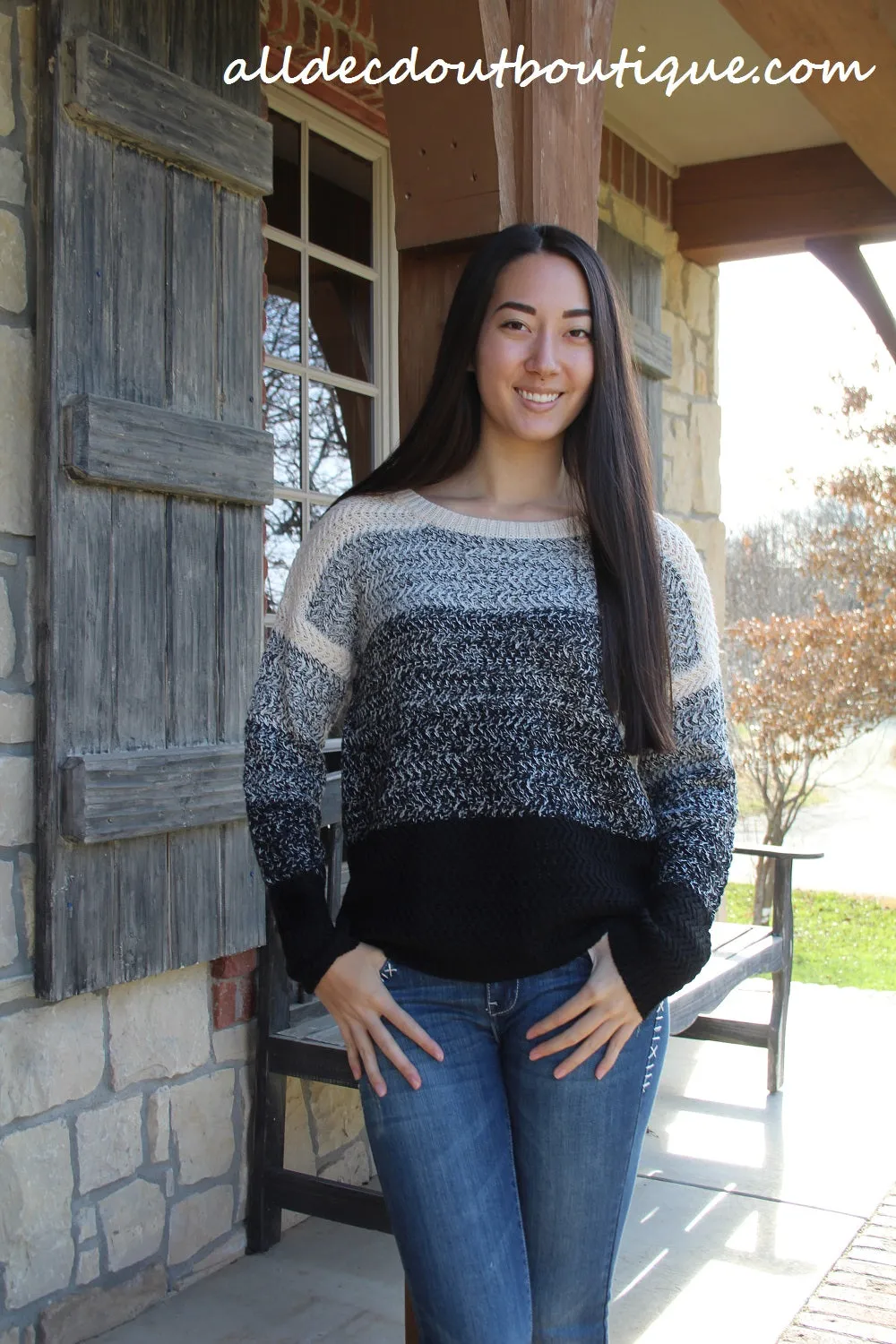 Double Zero | Crochet Striped Pullover Sweater