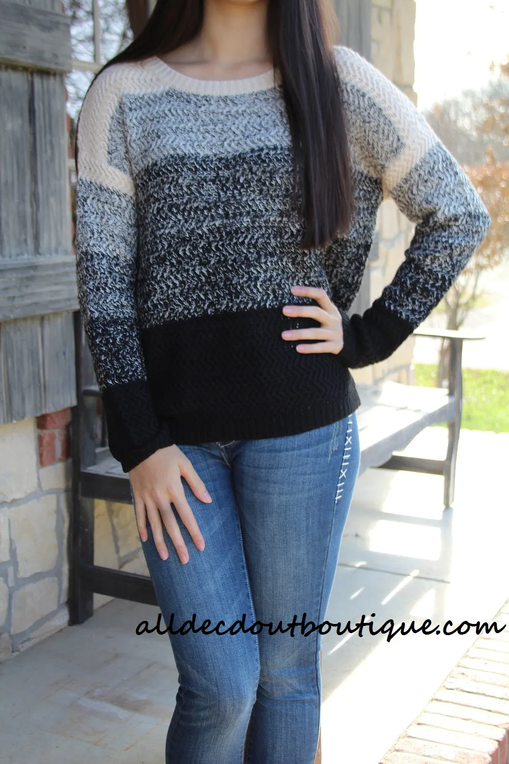 Double Zero | Crochet Striped Pullover Sweater