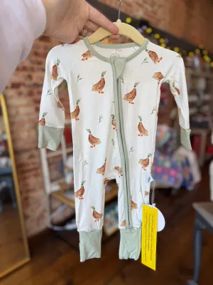 Ducks in the Meadow Bamboo Zippie Pajamas