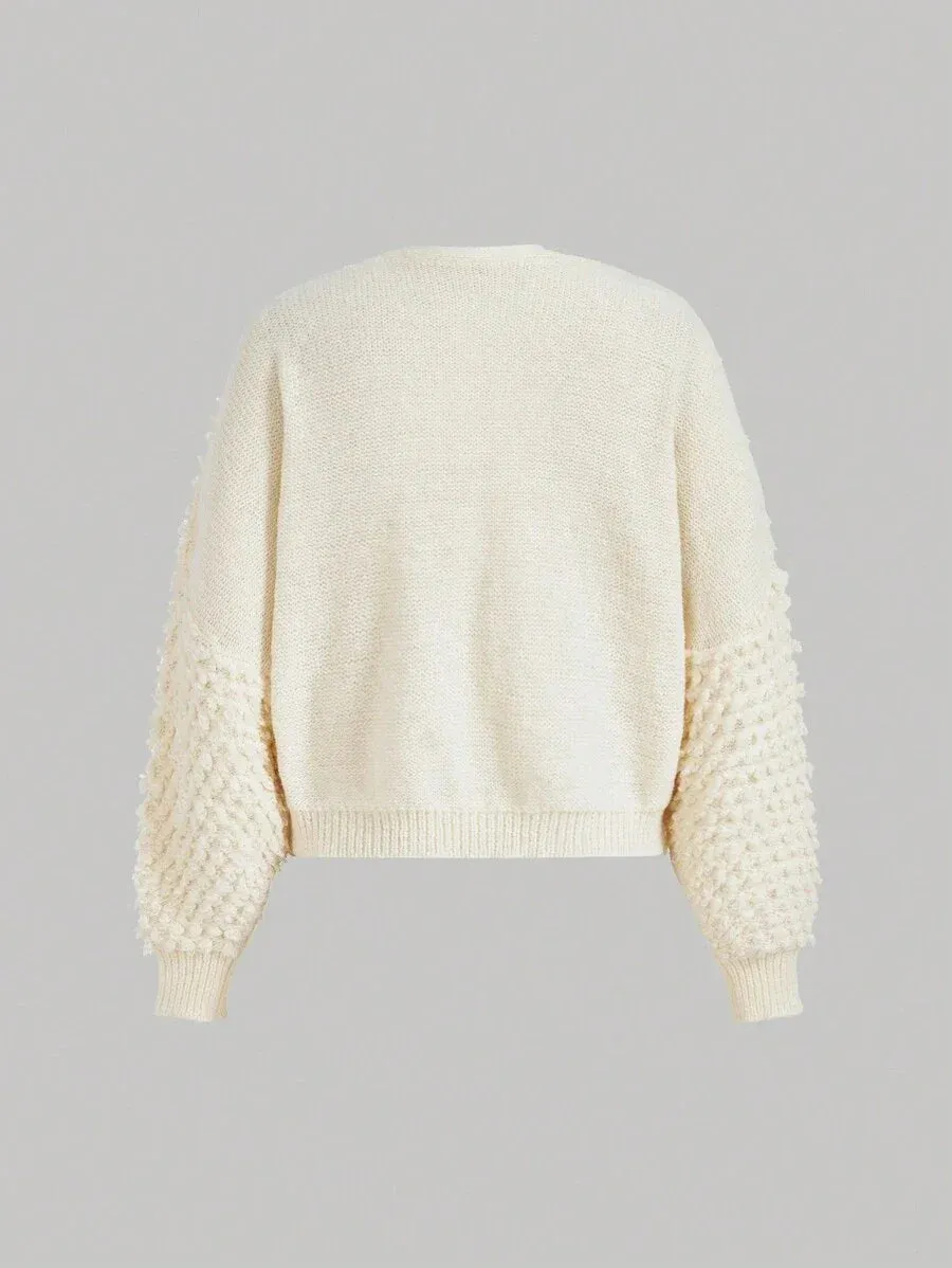 Dylan Chunky Button-Front Cardigan Sweater in Apricot
