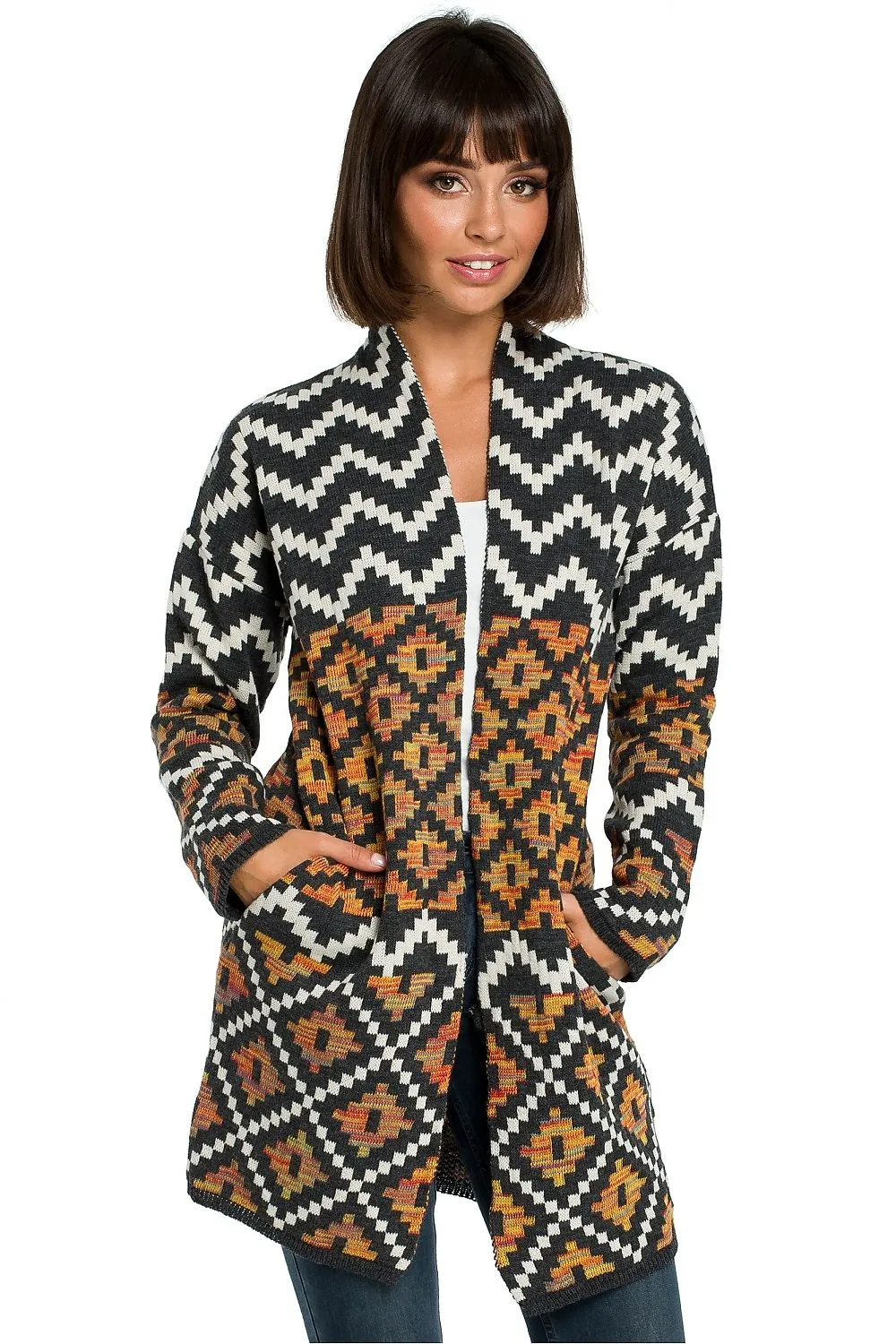 Exquisite Aztec Unbuttoned Cardigan