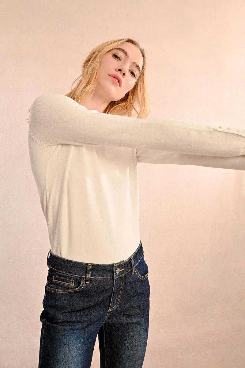FINE SWEATER, BEADED DETAILS