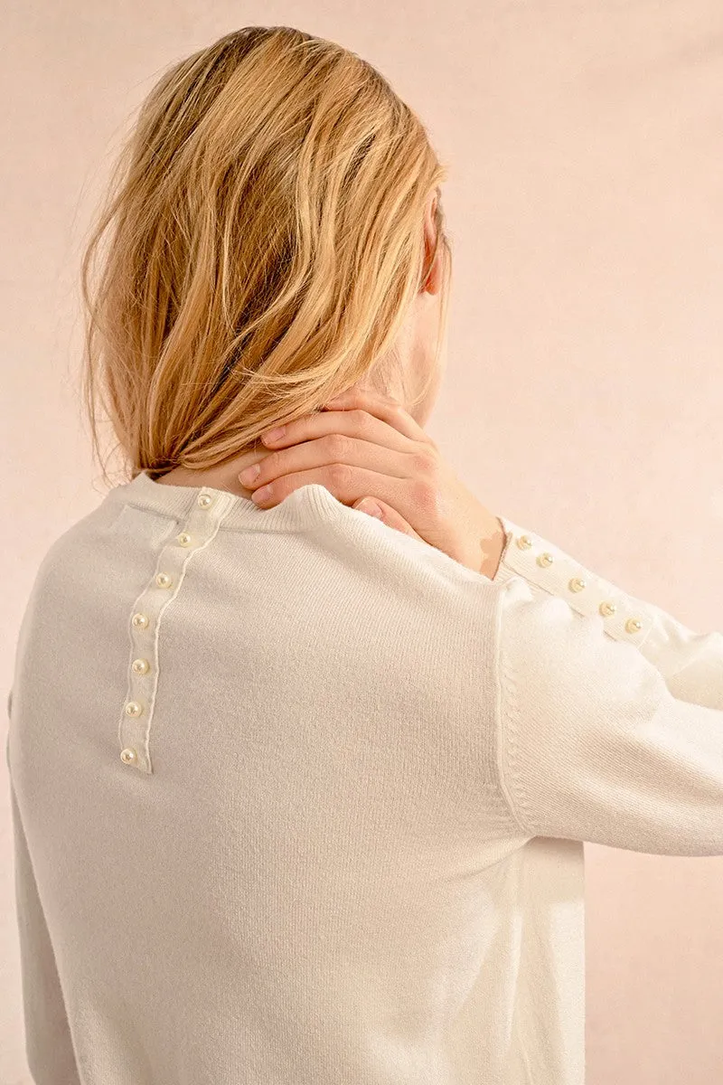 FINE SWEATER, BEADED DETAILS