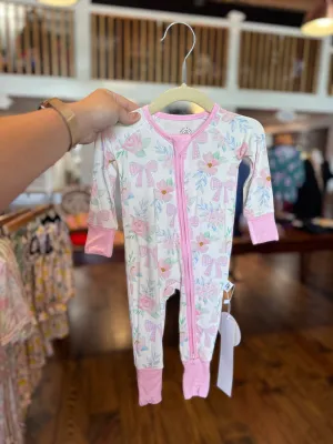 Floral Bow Bamboo Zippie