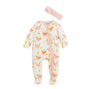 Floral Chicken Baby Sleeper
