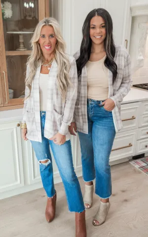 Forever Favorite Plaid Cardigan in Cream Mocha #3 | Salty Wave *DEAL-FINAL SALE