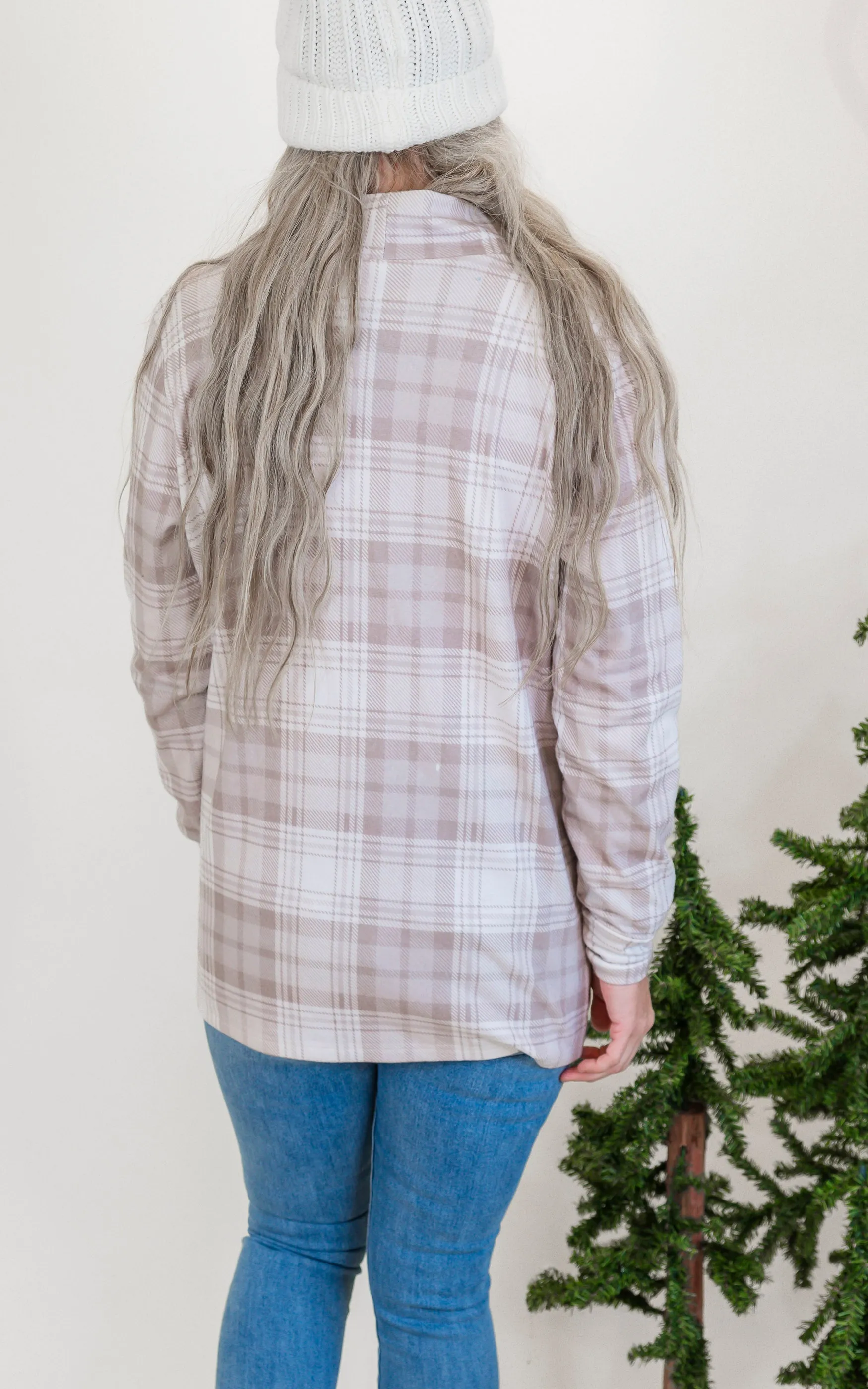 Forever Favorite Plaid Cardigan in Cream Mocha #3 | Salty Wave *DEAL-FINAL SALE