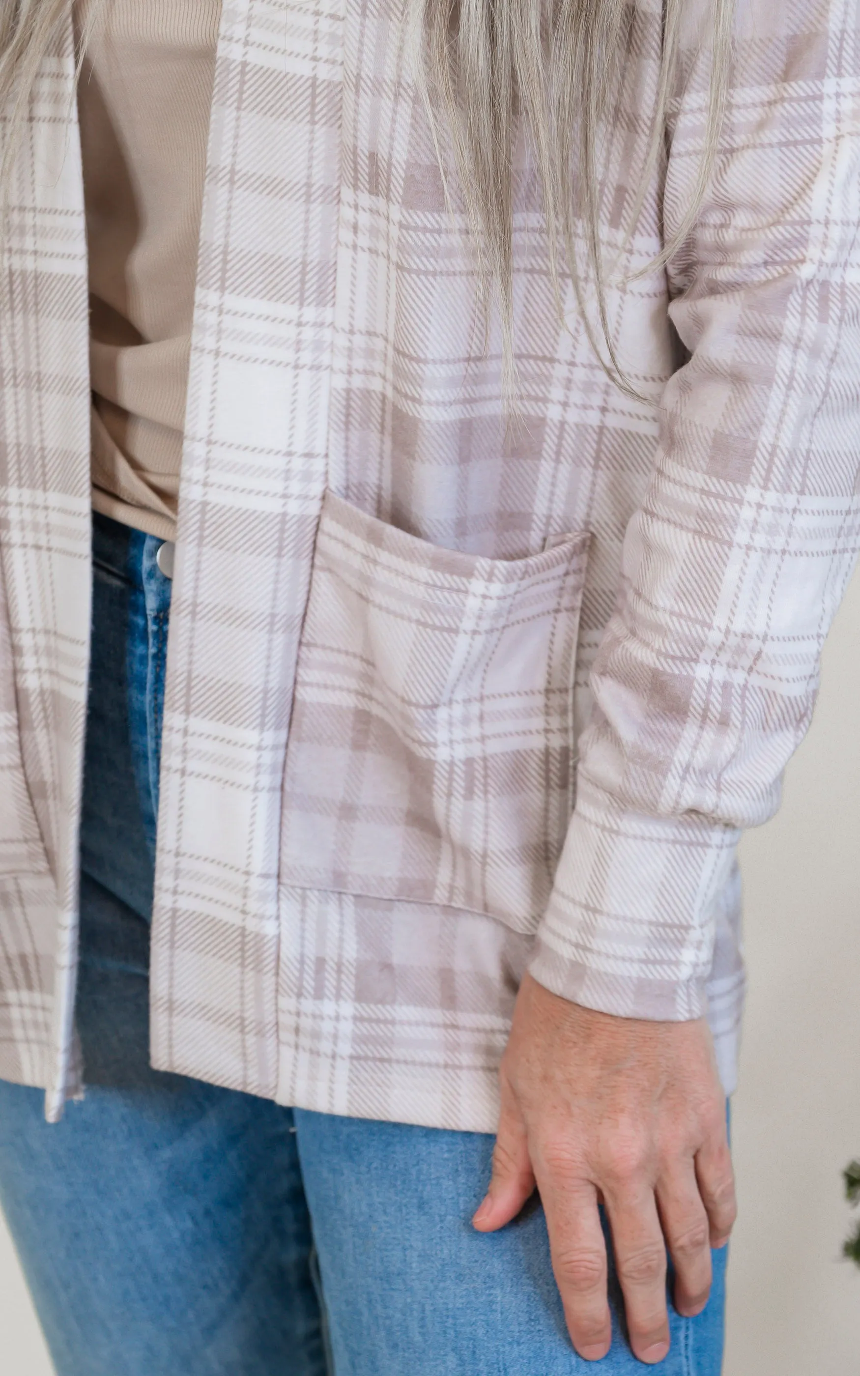 Forever Favorite Plaid Cardigan in Cream Mocha #3 | Salty Wave *DEAL-FINAL SALE