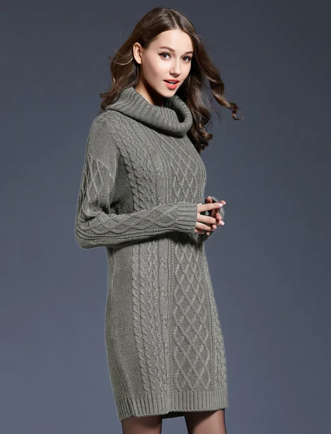 Front Pocket Design Knit Long Oversized Sweaters