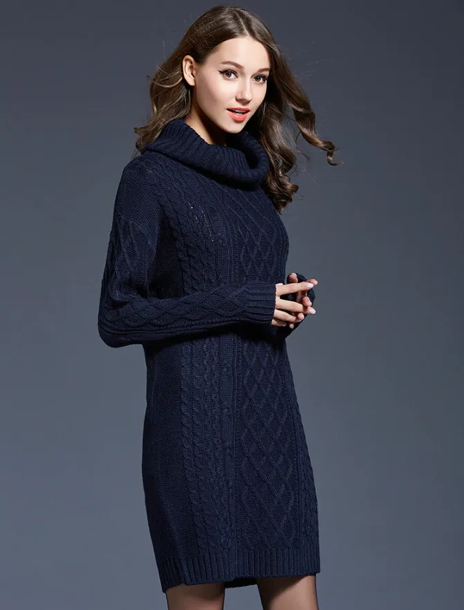 Front Pocket Design Knit Long Oversized Sweaters