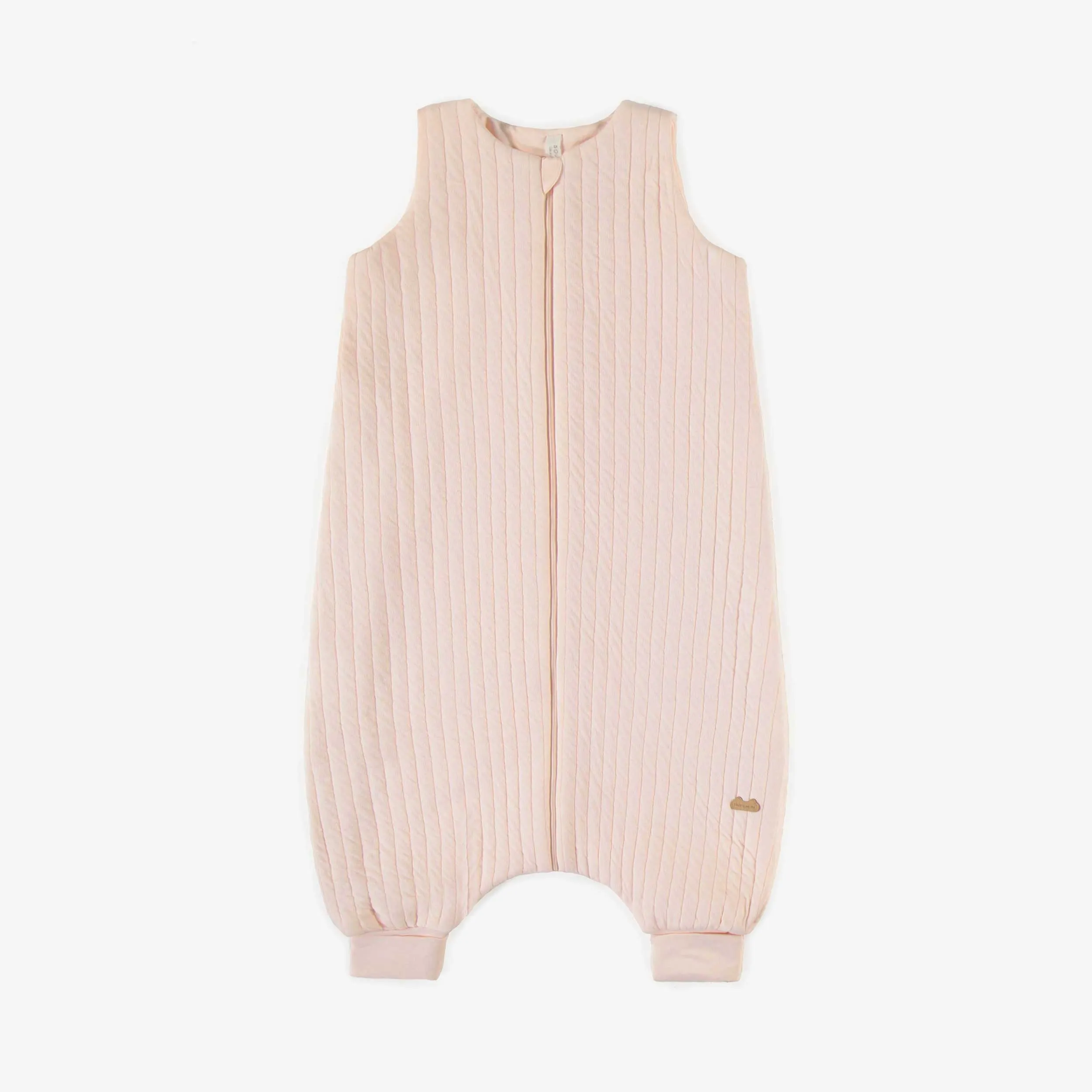 Gigoteuse rose en jersey matelassé, naissance || Pink wearable blanket in quilted jersey, newborn