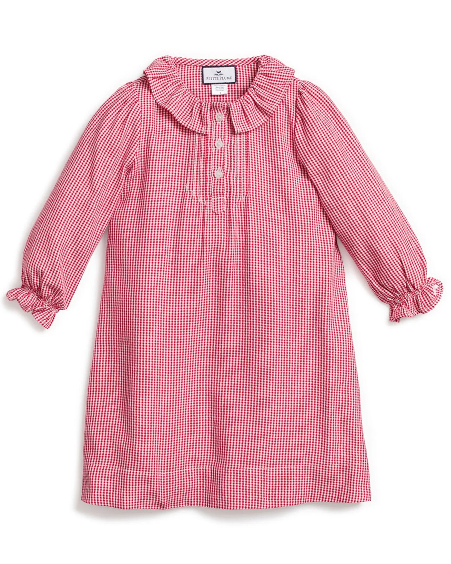 Girls Victoria Nightgown Red Mini Gingham