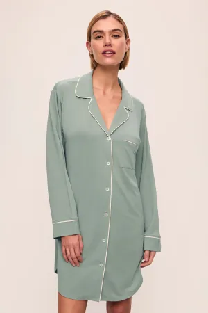Gisele Sleepshirt in Eucalyptus / Ivory