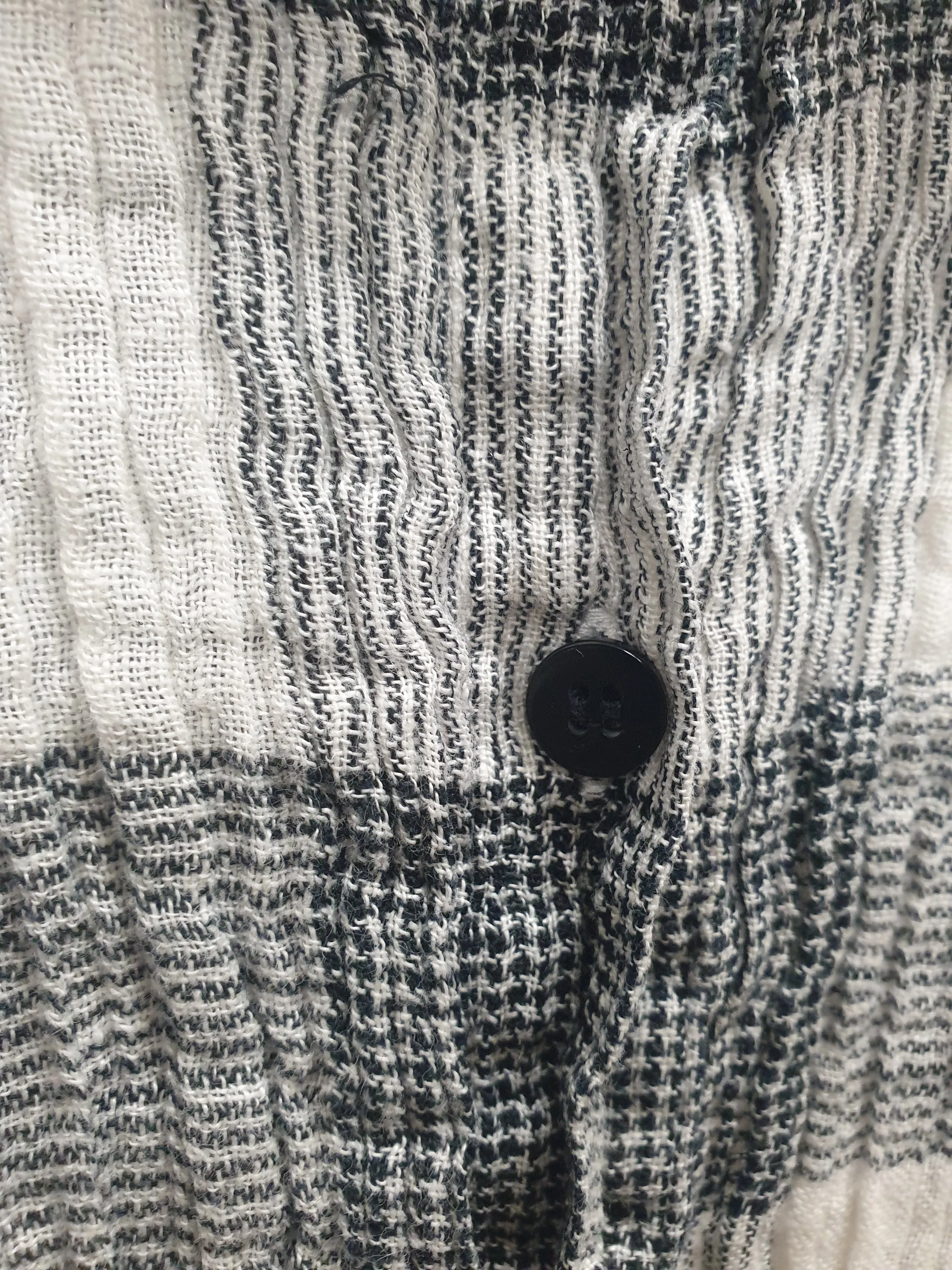 Gorman black and white check linen shirt size 10