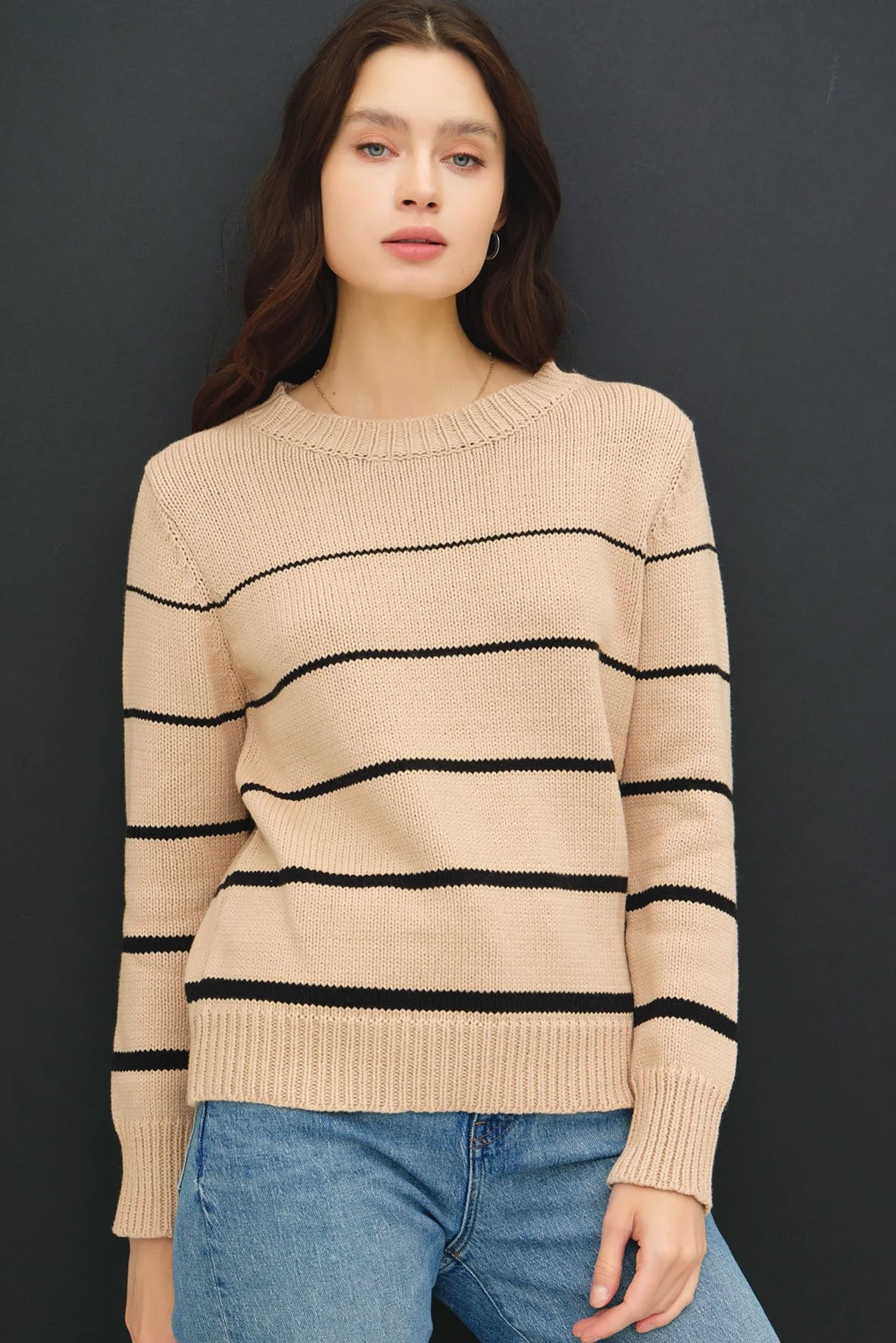 Gradient Striped Crewneck Sweater** FINAL SALE