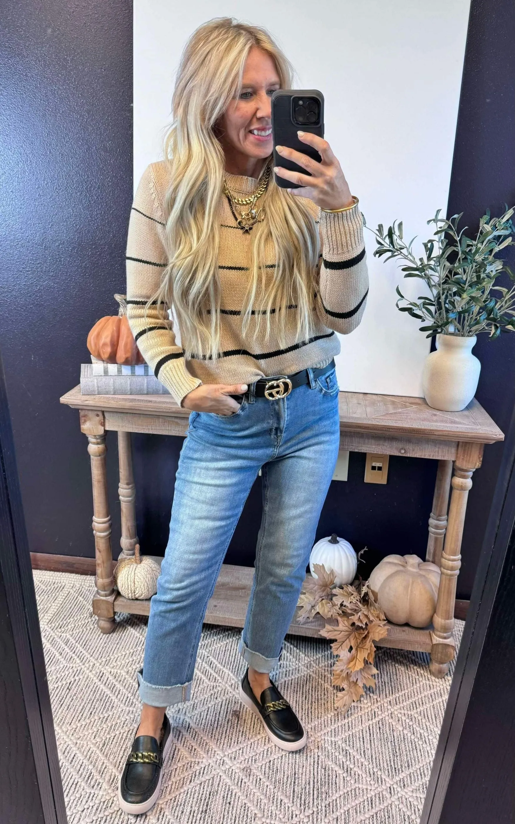 Gradient Striped Crewneck Sweater** FINAL SALE