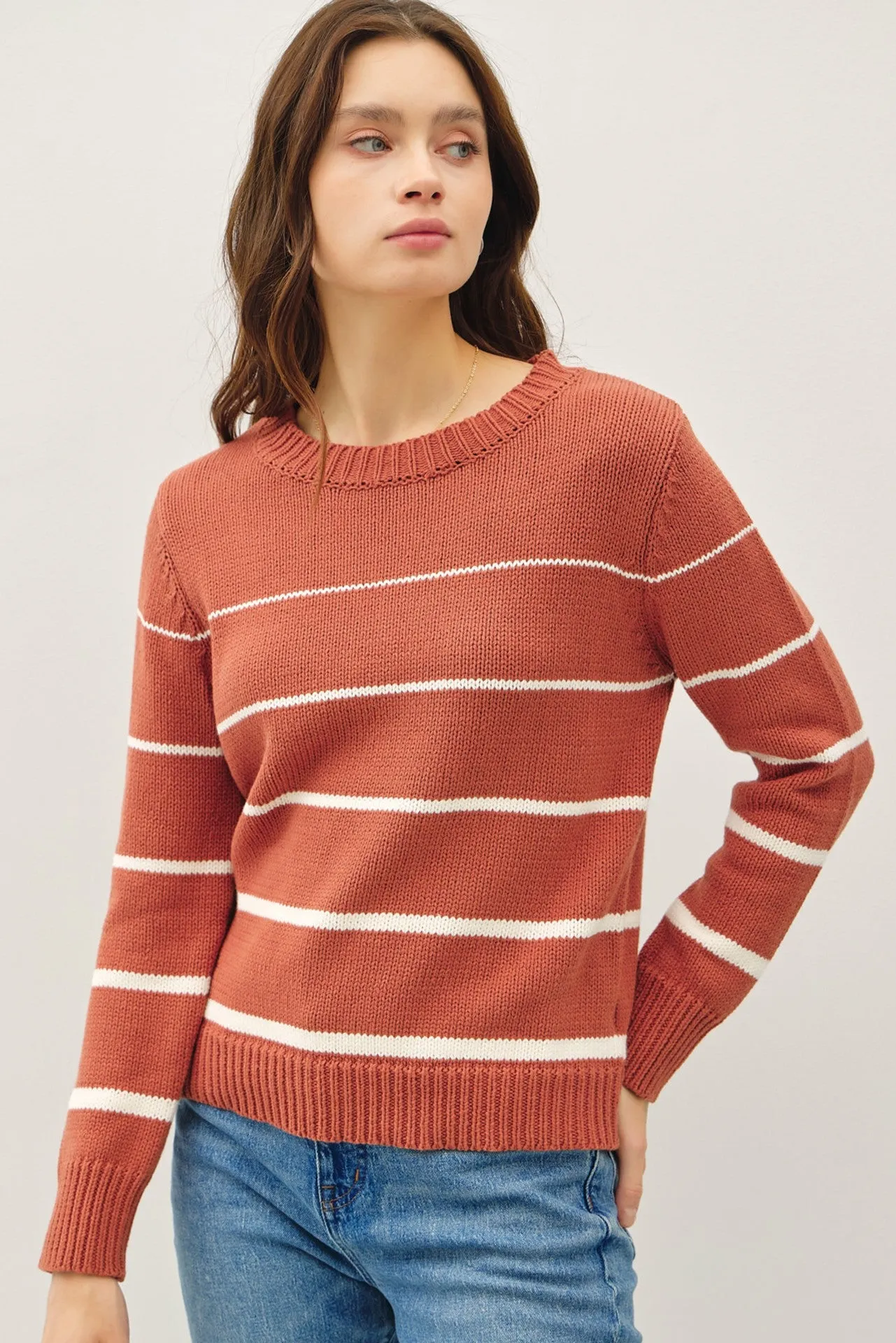Gradient Striped Crewneck Sweater** FINAL SALE